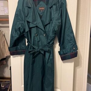 British Mist Teal Trench Coat with Belt
